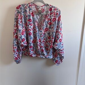 Billabong Floral Cropped Blouse